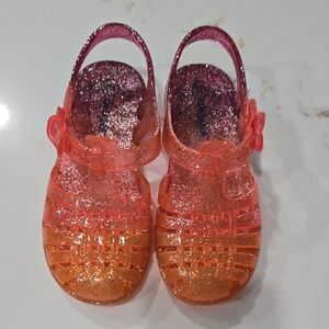 Cat & Jack Glittery Pink and Orange Sandals